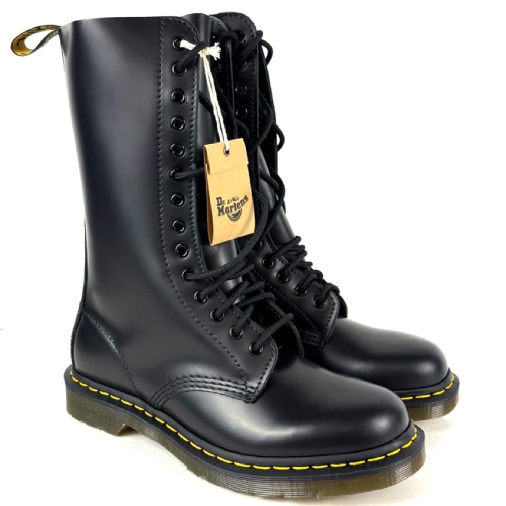 NWT Dr. Martens 1914 Smooth Leather Black Tall 14 Hole Boots SZ 9